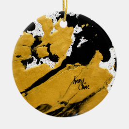 SPWW Anzündetes Soul Black & Gold Abstrakt Keramik Ornament