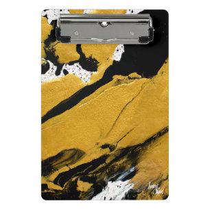 SPWW Anzündetes Soul Black & Gold Abstrakt Mini Klemmbrett