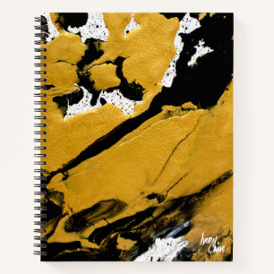 SPWW Anzündetes Soul Black & Gold Abstrakt Spiral Notizblock