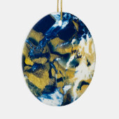 SPWW Gleaming Indigo Blue und Gold Keramik Ornament (Rechts)