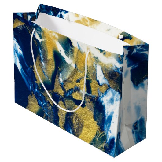 SPWW Gleaming Indigo Große Geschenktüte (Rückseite Schrägansicht)