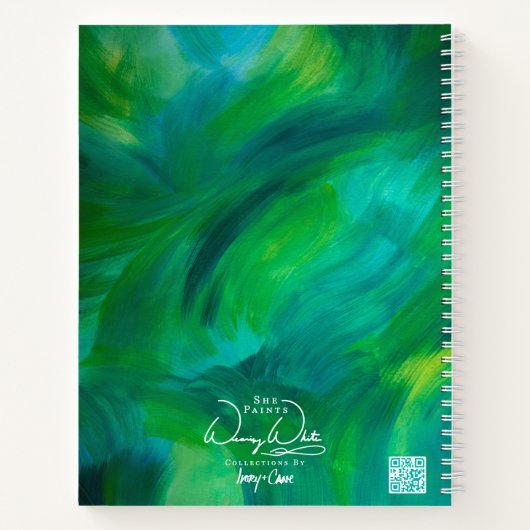 SPWW Green mit ENVY Green und Aquamarin Spirale Notizblock (Rückseite)