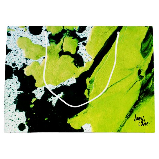 SPWW Keylime n' Slide Green & Black Abstrakt Große Geschenktüte (Vorderseite)