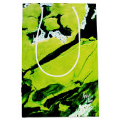 SPWW Keylime n' Slide Green & Black Abstrakt Mittlere Geschenktüte (Vorderseite)