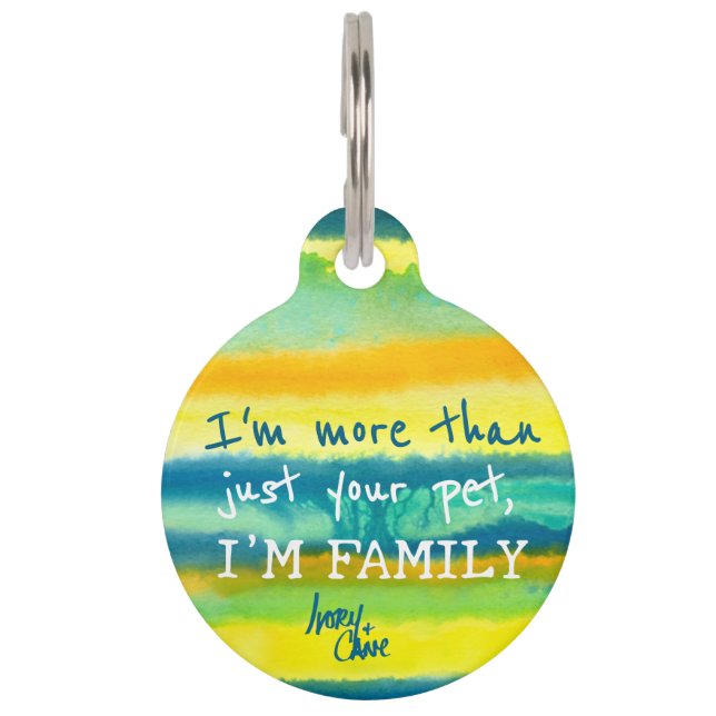 SPWW Tangoed Tiers Aquamarin Green & Orange Round Haustiermarke (Vorderseite)