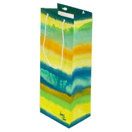 SPWW Tangoed Tiers Aquamarin grün & orange Geschenktüte Für Weinflaschen