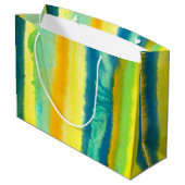 SPWW Tangoed Tiers Aquamarin grün & orange Große Geschenktüte (Rückseite Schrägansicht)