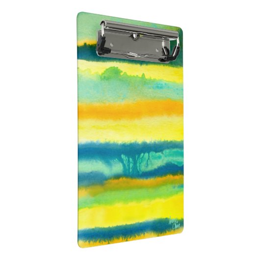 SPWW Tangoed Tiers Aquamarin grün & orange Mini Klemmbrett (Schrägansicht)