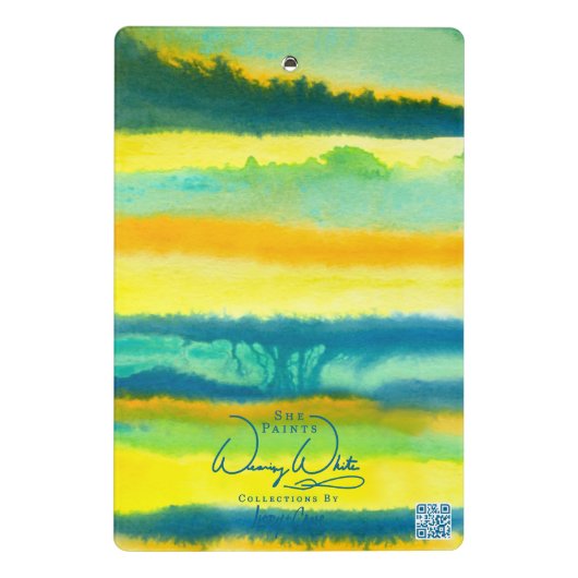 SPWW Tangoed Tiers Aquamarin grün & orange Mini Klemmbrett (Rückseite)