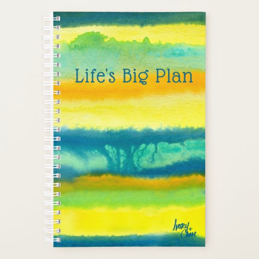 SPWW Tangoed Tiers Aquamarin & orange Monatlich Planer (Vorderseite)