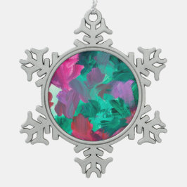 SPWW Touch von Juwel Tones Green und Pink Schneeflocken Zinn-Ornament