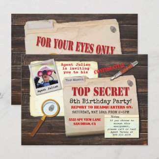 Spy Birthday Party - Top-Agent Einladung