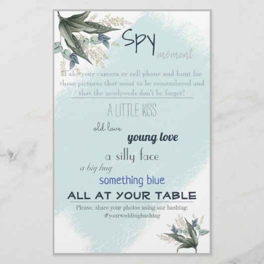 Spy Bridal Wedding Game Flyer (Vorne)