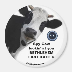 Spy Cow schaut dich BETHLEHEM FIREFIGHTER an Magnet