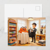 Spy Crab Getting Fitted For Tailored Suit Postkarte (Vorne/Hinten)