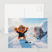 Spy Crab Shocked Seeing Real Yeti Creature Postkarte (Vorne/Hinten)