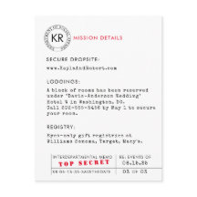 Spy Details Card für geheime Agent