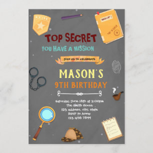 Spy Geburtstag Thema Einladung