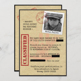 Spy Geburtstagsparty Einladung