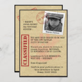 Spy Geburtstagsparty Einladung (Vorne/Hinten)