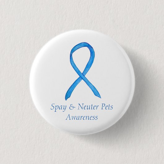 Spy/Neuter Pets Awareness Custom Ribbon Art Button (Vorderseite)