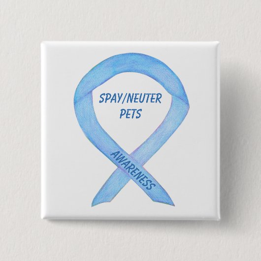 Spy/Neuter Pets Awareness Custom Ribbon Art Button (Vorderseite)