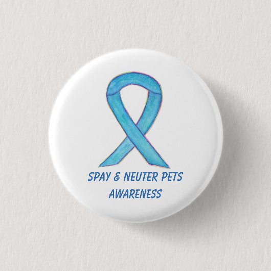 Spy/Neuter Pets Awareness Custom Ribbon Art Button (Vorderseite)