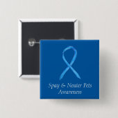 Spy/Neuter Pets Awareness Ribbon Custom Art Button (Vorne & Hinten)