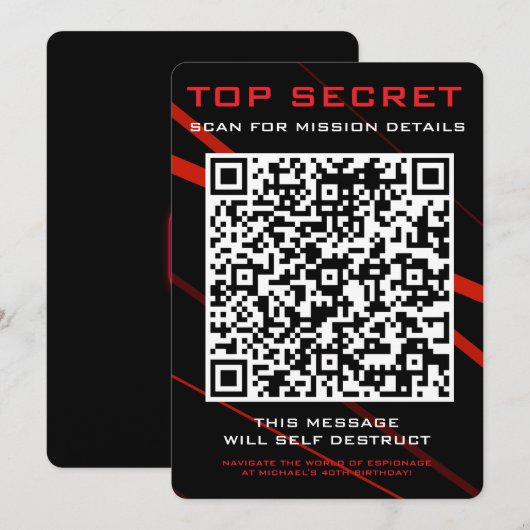 Spy Party Einladung (Vorne/Hinten)