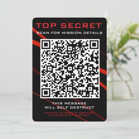 Spy Party Einladung (Stehend Vorderseite)