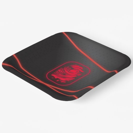 Spy-Party-Laser-Teller Pappteller (Gewinkelt)