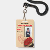 Spy Party Secret Agent Company Abzeichen Ausweis (Vorderseite mit Lanyard)