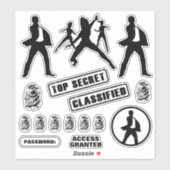 Spy Party Stickers Aufkleber (Blatt)