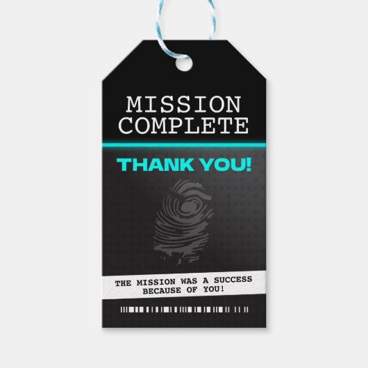 Spy Party Vielen Dank Geschenkanhänger (Vorderseite)