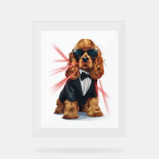 Spy Spaniel - Geheimer Agent Dog Acrylschild (Vorderseite)