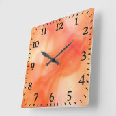 Sq.Acrylwand-Uhr - orangefarbener Glaswirbel Quadratische Wanduhr (Winkel)