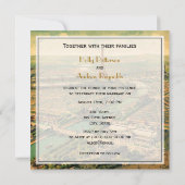 Sq-Form: Antique Paris Distressed BG #3 SQ Hochzei Einladung (Rückseite)