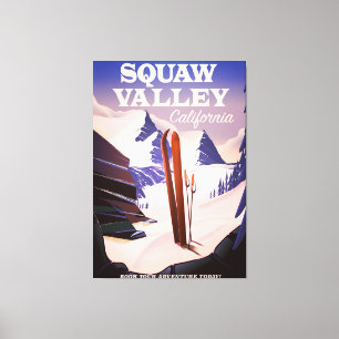Sqaw Valley Kalifornien Reiseplakat. Leinwanddruck