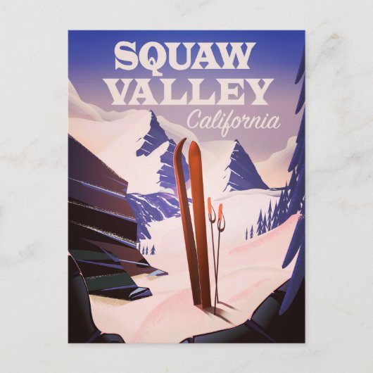 Sqaw Valley Kalifornien Reiseplakat. Postkarte (Vorderseite)