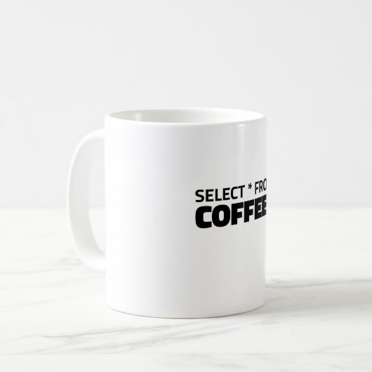 SQL Coffee Code Design | Auswählen der Abfrage Kaffeetasse (Vorderseite Links)