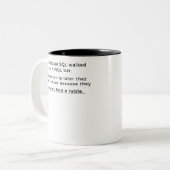 SQL Joke for Database Admins Zweifarbige Tasse (Vorderseite Links)