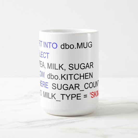 SQL-PROGRAMMIERTELEFON-TASSE KAFFEETASSE (Mittel)