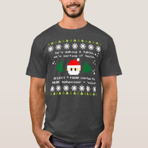 SQL Santa Claus Programmer Code Coding Coder Puffe T-Shirt