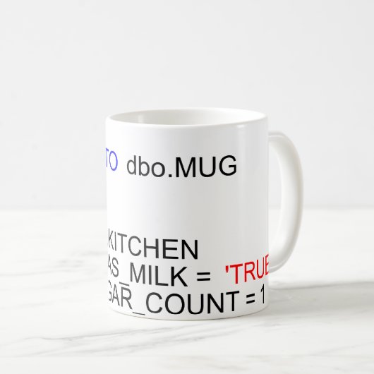 Sql-Server-Programmierer-Kaffee-Tasse Kaffeetasse (VorderseiteRechts)