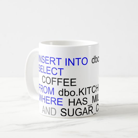 Sql-Server-Programmierer-Kaffee-Tasse Kaffeetasse (Vorderseite Links)