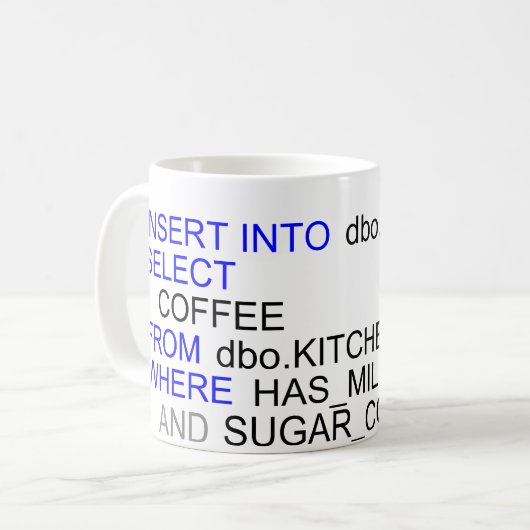 Sql-Server-Programmierer-Kaffee-Tasse Kaffeetasse (Vorderseite Links)
