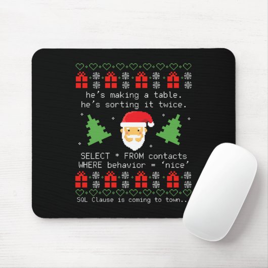 Sql Weihnachtsmann Datase Klausel Entwickler Code Mousepad (Mit Mouse)
