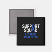 Squad Alopecia Awareness Blue Om Ribbon Krieger Magnet (Vorderseite/Rückseite)