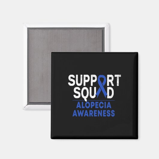 Squad Alopecia Awareness Blue Om Ribbon Krieger Magnet (Vorderseite/Rückseite)