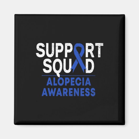Squad Alopecia Awareness Blue Om Ribbon Krieger Magnet (Vorne)